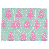 Grand Sac Cadeau Arbre de Noël rose Boho (Dos)