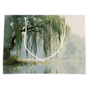 Grand Sac Cadeau Arbre de saule serein réflexion Art de la nature (