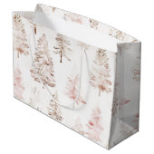 Grand Sac Cadeau Arbres de Noël rose vif (Dos Angle)