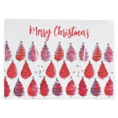 Grand Sac Cadeau Arbres de Noël rouges (Dos)