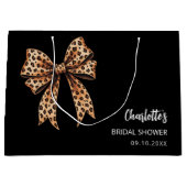 Grand Sac Cadeau Arc en impression léopard noir Baby Shower (Devant)