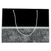 Grand Sac Cadeau Arc froncé d'impression argenté élégant de guépard (Dos)