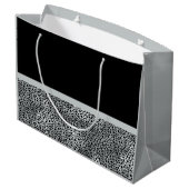 Grand Sac Cadeau Arc froncé d'impression argenté élégant de guépard (Dos Angle)