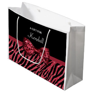 Grand Sac Cadeau Arc rouge élégant de tape-à-l'oeil de FAUX
