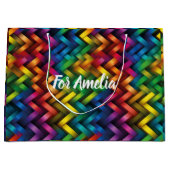 Grand Sac Cadeau Arcoíris de Geometría Vibrante (Devant)