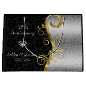 Grand Sac Cadeau Argent Et Noir (Devant)