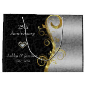 Grand Sac Cadeau Argent Et Noir (Dos)