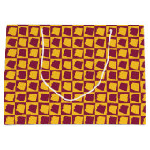 Grand Sac Cadeau Arizona Maroon and Gold Checker Pattern (Devant)