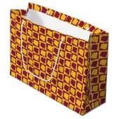 Grand Sac Cadeau Arizona Maroon and Gold Checker Pattern (Devant Angle)