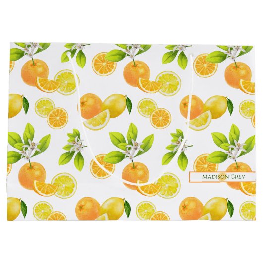 Grand Sac Cadeau Arômes d'agrumes Oranges et citrons Patten (Dos)