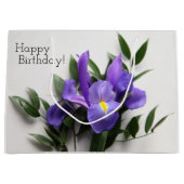 Grand Sac Cadeau Arrangement d'iris pourpre (Devant)