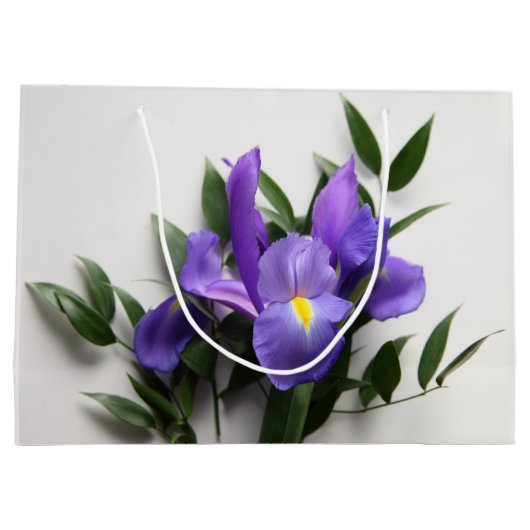 Grand Sac Cadeau Arrangement d'iris pourpre (Dos)