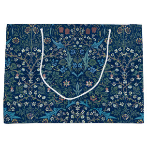 Grand Sac Cadeau Arrière - plan bleu Morris Vintage Blackthorn Moti