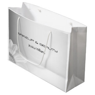 Grand Sac Cadeau Arrière - plan gris flou Fleur flou