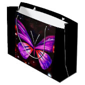 Grand Sac Cadeau Arrière - plan noir papillon céleste (Dos Angle)