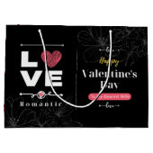 Grand Sac Cadeau Arrière - plan noire Heureuse Sainte-Valentin fémi (Dos)