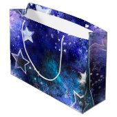 Grand Sac Cadeau Arrière - plan spatial avec étoiles (Dos Angle)