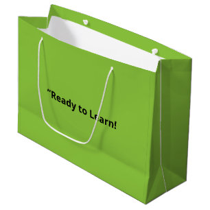 Grand Sac Cadeau Arrière-plan vert citron plat – Texture scolaire