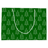 Grand Sac Cadeau Arrière - plan vert foncé de l'arbre de Noël (Dos)