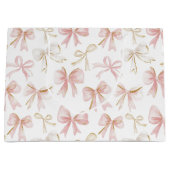 Grand Sac Cadeau Arrosoir Bébé Rubans Rose Fille (Devant)