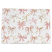 Grand Sac Cadeau Arrosoir Bébé Rubans Rose Fille (Dos)