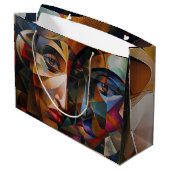 Grand Sac Cadeau Art Abstrait coloré (Dos Angle)