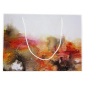Grand Sac Cadeau Art Abstrait rouge Brown orange blanc (Dos)