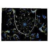 Grand Sac Cadeau Art fractal bleu et noir Sage (Dos)