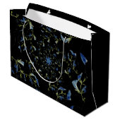 Grand Sac Cadeau Art fractal bleu et noir Sage (Dos Angle)