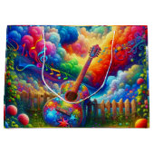 Grand Sac Cadeau Art guitare (Devant)