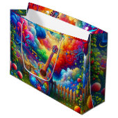 Grand Sac Cadeau Art guitare (Devant Angle)