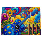Grand Sac Cadeau Art guitare (Devant)