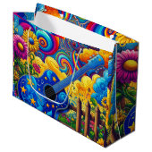 Grand Sac Cadeau Art guitare (Devant Angle)