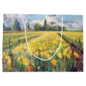Grand Sac Cadeau Art jaune d'impressionisme de fleurs de tulipes de (Dos)