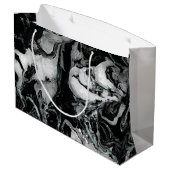 Grand Sac Cadeau Art liquide de peinture de texture de marbre noire (Dos Angle)