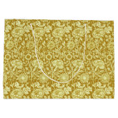 Grand Sac Cadeau Art Nouveau Carnation Damas, moutarde et jaune (Dos)