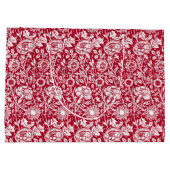 Grand Sac Cadeau Art Nouveau Carnation Damask, rouge et blanc (Dos)