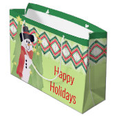Grand Sac Cadeau Art Snowman Conçu (Dos Angle)