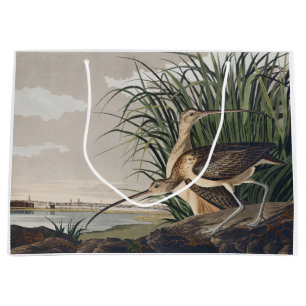 Grand Sac Cadeau Art vintage d'oiseau Courlis à long bec d'Audubon