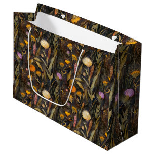 Grand Sac Cadeau Arts et artisanat chardon écossais et fleurs sauva
