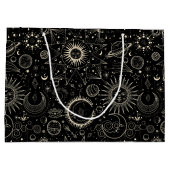 Grand Sac Cadeau astrologie magique tarot boho motif céleste (Dos)