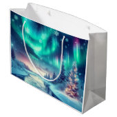 Grand Sac Cadeau aurora borealis/Noël/hiver (Dos Angle)