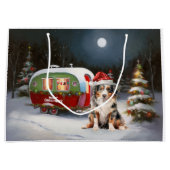Grand Sac Cadeau Australian Shepherd Caravan Christmas Adventure (Devant)