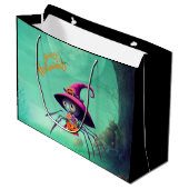 Grand Sac Cadeau Automne/automne/araignée/sorcière/halloween (Devant Angle)