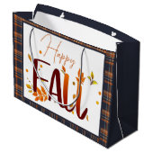 Grand Sac Cadeau automne/automne/feuille/plaid (Dos Angle)