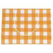 Grand Sac Cadeau Automne Automne Orange Plaid Motif (Devant)