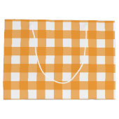 Grand Sac Cadeau Automne Automne Orange Plaid Motif (Dos)