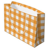 Grand Sac Cadeau Automne Automne Orange Plaid Motif (Dos Angle)