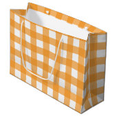 Grand Sac Cadeau Automne Automne Orange Plaid Motif (Devant Angle)
