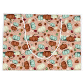 Grand Sac Cadeau Automne Citrouille Floral (Dos)